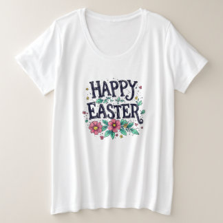 Plus Size Camiseta de Páscoa