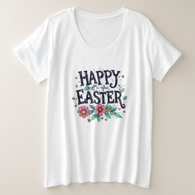 Plus Size Camiseta de Páscoa (Frente do Design)