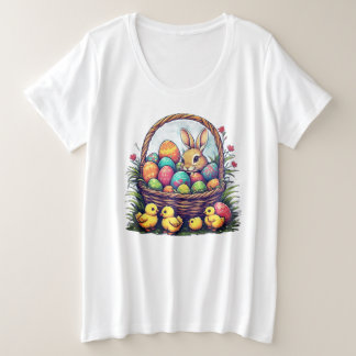 Plus Size Camiseta de Páscoa