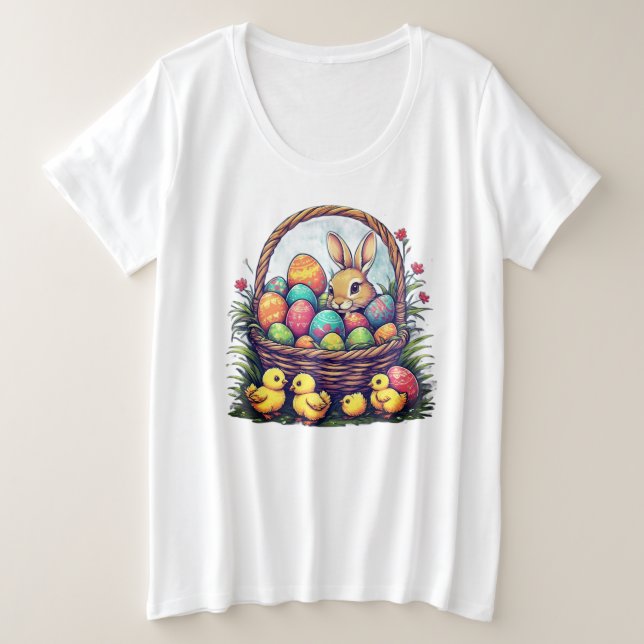 Plus Size Camiseta de Páscoa (Frente do Design)