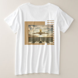 Plus Size Camiseta de tamanho grande com tema de avião