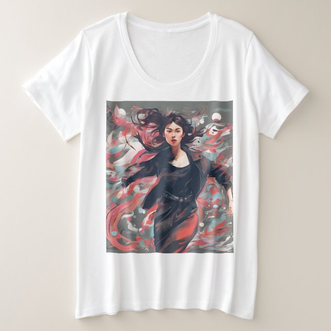 Plus Size Camiseta do caos para mulheres (Frente do Design)