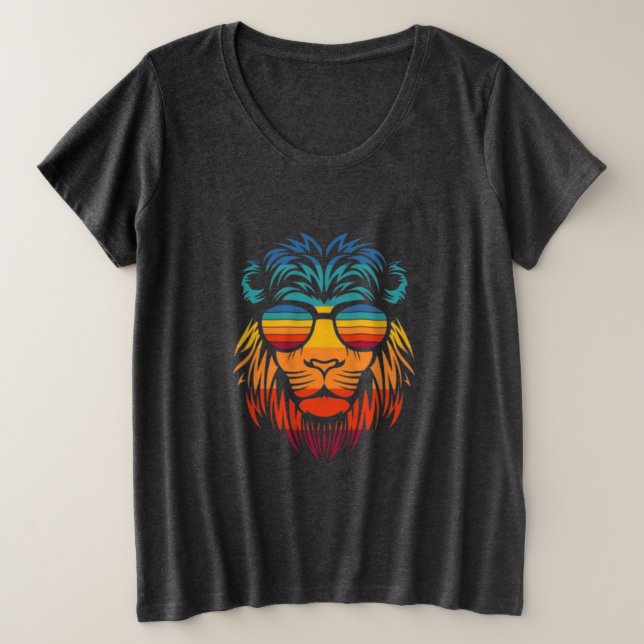 Plus Size Camiseta do Leão Legal (Frente do Design)