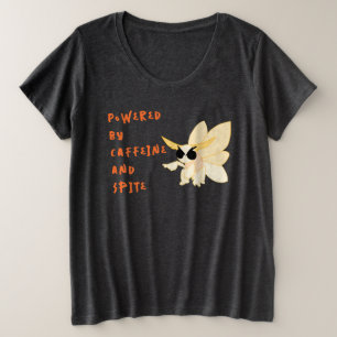 Plus Size Camiseta do Meme da Mariposa Imperial com Cafeína