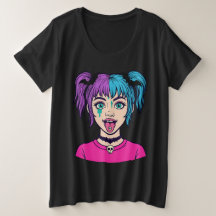 Camiseta estilo cartoon de menina fofa Pastel