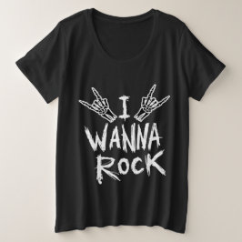 Plus Size Camiseta Eu Quero Rock Feminina