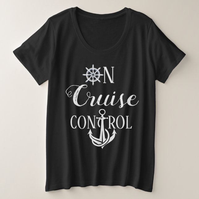 Plus Size Camiseta Feminina Em Cruzeiro Controlado (Frente do Design)