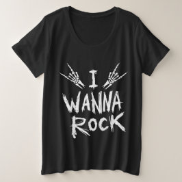 Plus Size Camiseta Feminina Eu Quero Rock