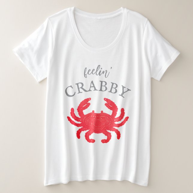 Plus Size Camiseta Feminina Feelin Crabby (Frente do Design)