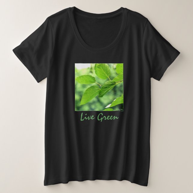 Plus Size Camiseta feminina plus-size 'Viva Verde' (Frente do Design)