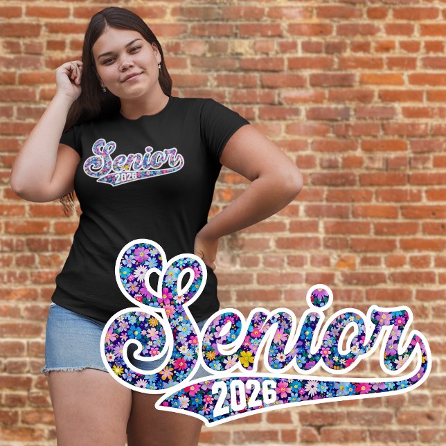 Plus Size Camiseta Floral da Turma de 2026 (Criador carregado)