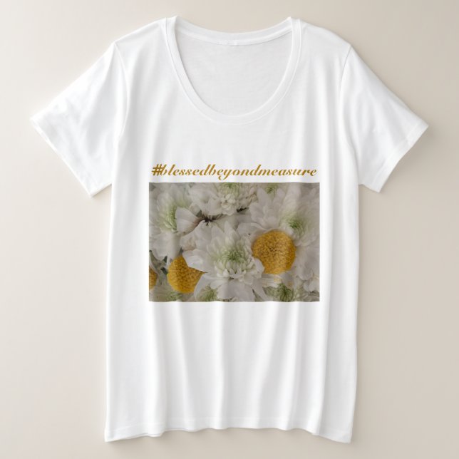 Plus Size Camiseta floral para mulheres (Frente do Design)