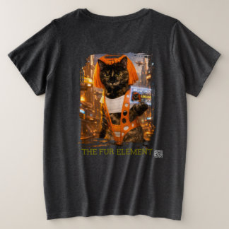 Plus Size Camiseta Futurista de Gato Leeloo MeowyPass