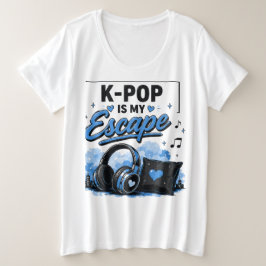 Plus Size Camiseta Gráfica de K-POP É Meu Fone de Ouvido de