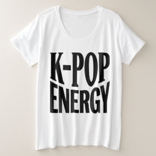 Plus Size Camiseta K-POP Energy Bold Statement
