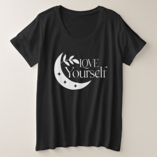 Plus Size Camiseta Mágica Espiritual da Lua Ame a Si Mesmo