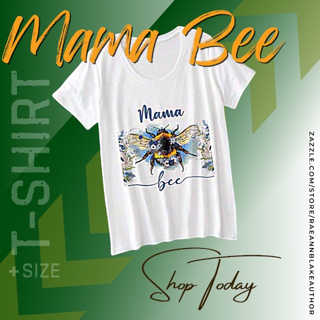 Plus Size Camiseta "Mama Bee", de tamanho mais alto, feminin (Criador carregado)