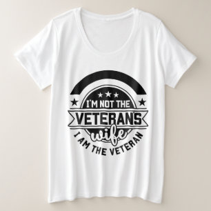 Plus Size Camiseta Militar Feminina Orgulhosa V-Neck