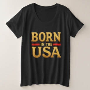 Plus Size Camiseta Nascido nos EUA