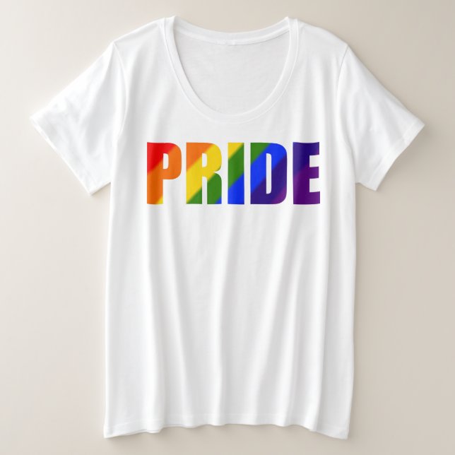 Plus Size Camiseta Orgulho Rainbow (Frente do Design)