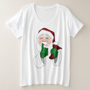 Plus Size Camiseta Papai noel de Camiseta Santa Clause