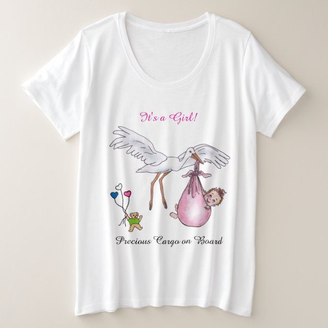 Plus Size Camiseta para Mãe em Expectativa (Frente do Design)