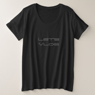 Plus Size Camiseta Personalizada Minimalista Lets Vlog
