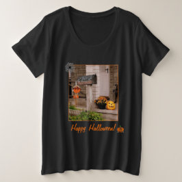 Plus Size Camiseta 'Porch do Halloween' Senhoras e de tamanh