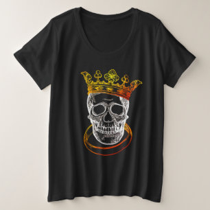 Plus Size Camiseta Royal Skull Crown – Arte Gótica
