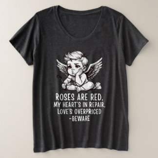 Plus Size Camiseta Sarcástica do Cupido Anti-Valentine