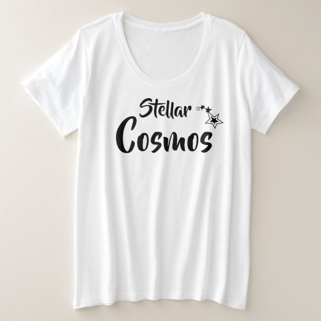 Plus Size Camiseta Stellar Cosmos (Frente do Design)