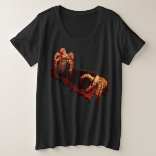 Plus Size Camiseta Zombie do Halloween Mais Figurino Zombie 