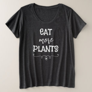 Plus Size Coma mais plantas mais camiseta feminina do tamanh