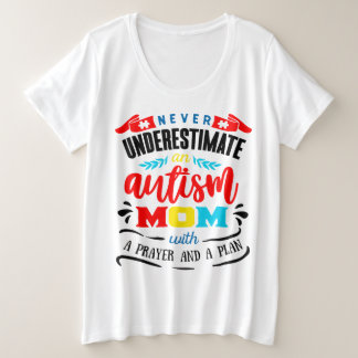 Plus Size Consciência Autismo Camiseta Básica de Tamanho Acr