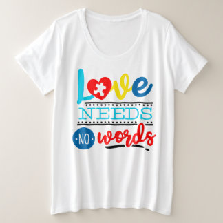 Plus Size Consciência Autismo Camiseta Básica de Tamanho Acr