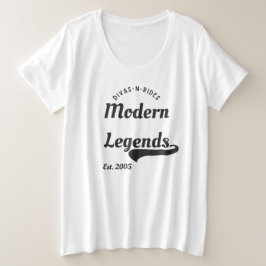 Plus Size Divas-N-Rides Modern Legends Camiseta Única