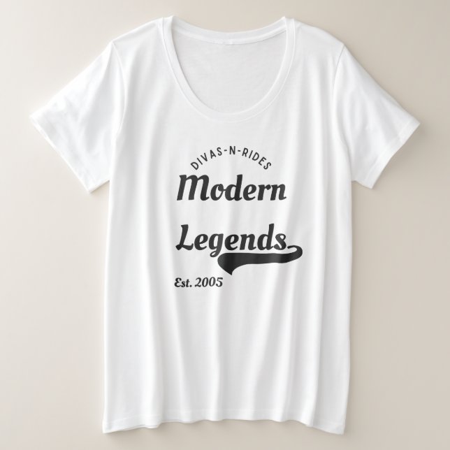 Plus Size Divas-N-Rides Modern Legends Camiseta Única (Frente do Design)