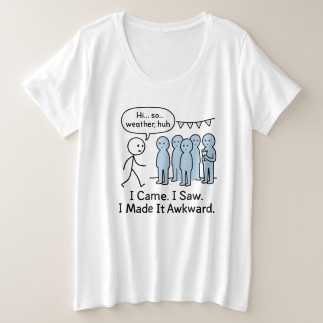 Plus Size Eu Vi Que Fiz Uma Camiseta Engraçada - Engraçada (Frente do Design)