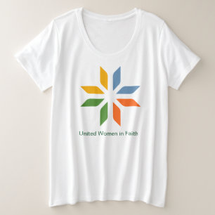 Plus Size Logotipo das mulheres unidas na Fé e camiseta do t