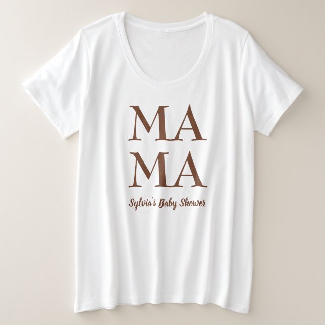 Plus Size Mãe bonita para ser camiseta chá de fraldas de mul (Frente do Design)