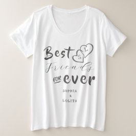 Plus Size Melhor Amiga para a Camiseta Personalizada de Mulh