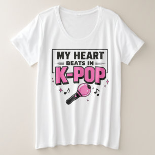Plus Size Minha Coração Lateja em K-POP Camiseta Gráfica