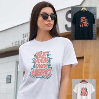 Plus Size Seja seu design de camiseta herói