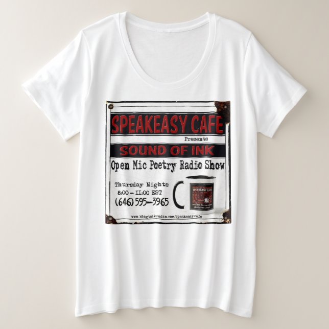 Plus Size Use suas palavras, a camiseta SpeakEasy da mulher (Frente do Design)