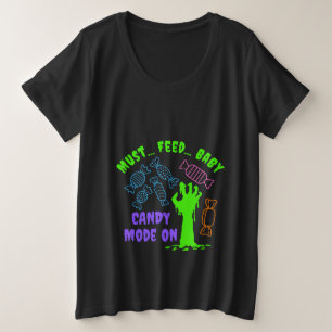Plus Size Zombie precisa alimentar a camiseta do bebê doce,