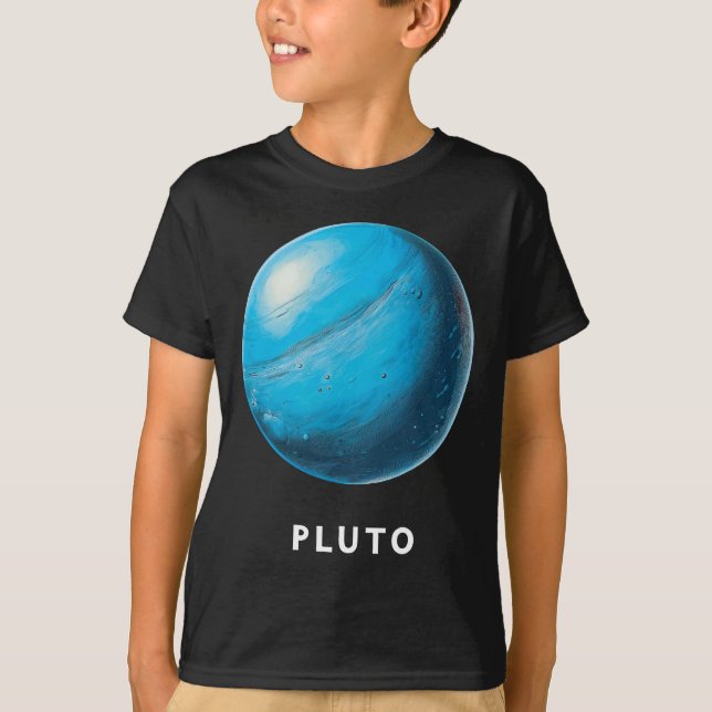 Plutão / Plutão - Camisa T de Tee Planeta Clássica (Frente)