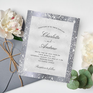 Pó de prata elegante guião elegante casamento