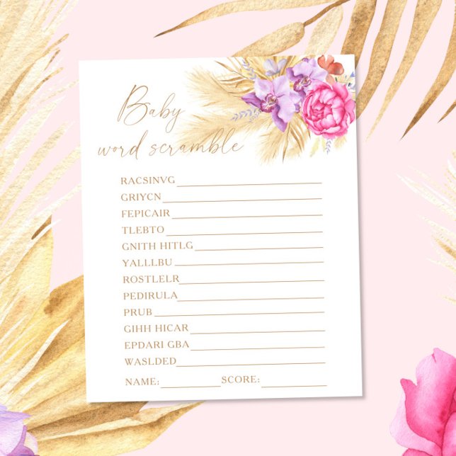 Poa-pampas - Jogo de chá de fraldas do Word (Criador carregado)