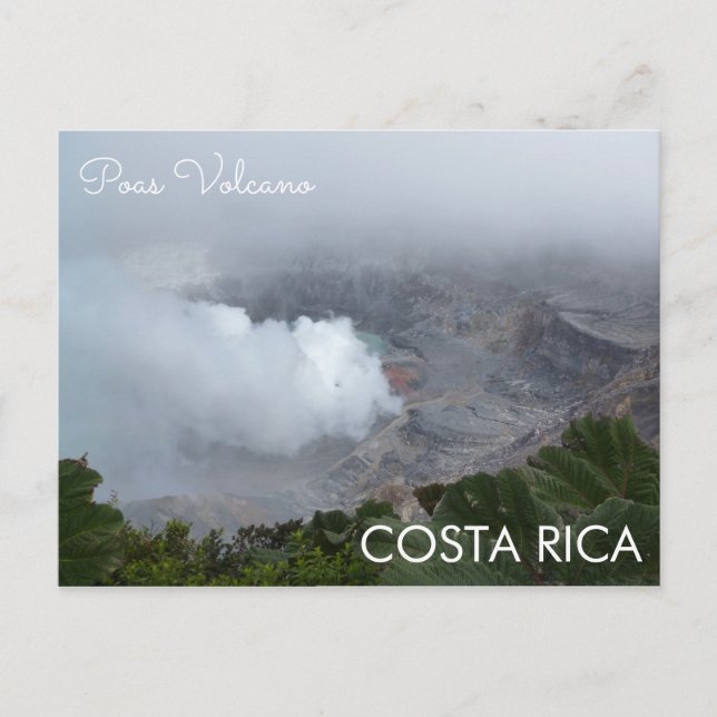 Poas Volcano, cartão postal Costa Rica (Frente)