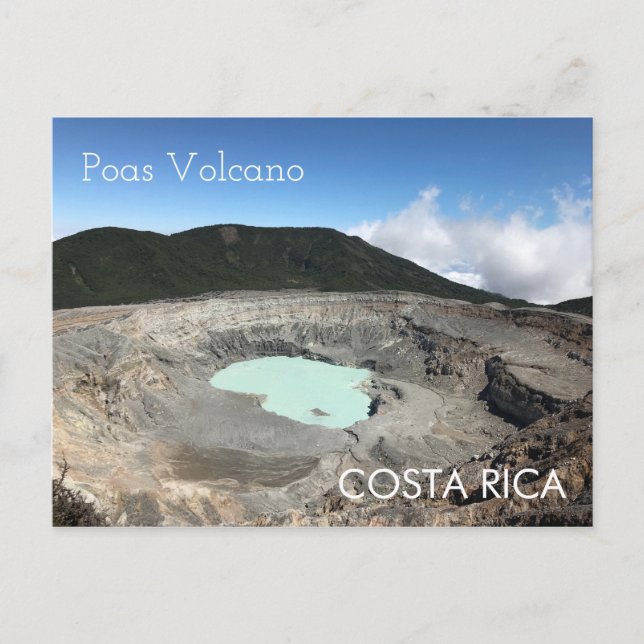 Poas Volcano, cartão postal Costa Rica (Frente)
